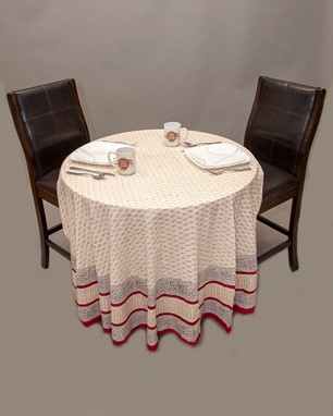 Wholesale Handblocked Tablecloth With Vegetable Dye