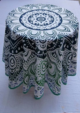 Wholesale Round Cotton 3D Floral Tablecloth