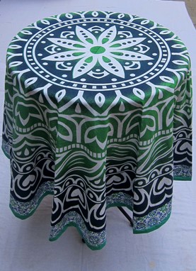 Wholesale Round Cotton 3D Floral Tablecloth from India Arts
