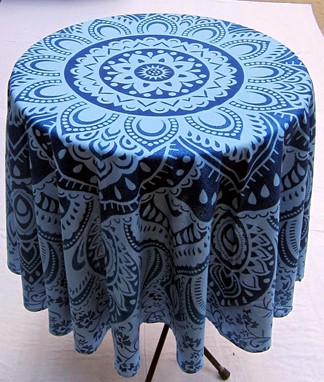 Wholesale 81 Inch Round Floral Tablecloth from India Arts