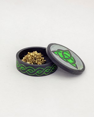 Wholesale 4 Inch Round Soapstone Celtic Box from India Arts