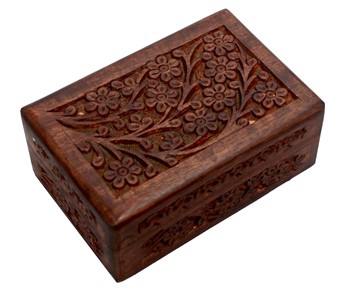 Hand Carved Floral Box