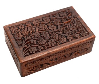 Wholesale 6x10 Hand Carved Floral Box from India Arts