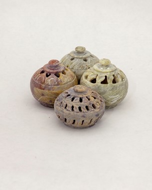 Carved Incense Pot Set