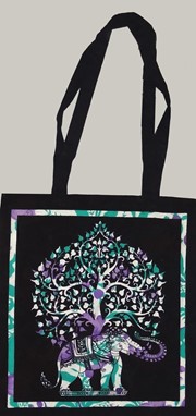 Cotton Bag W/ Elephant Over Print