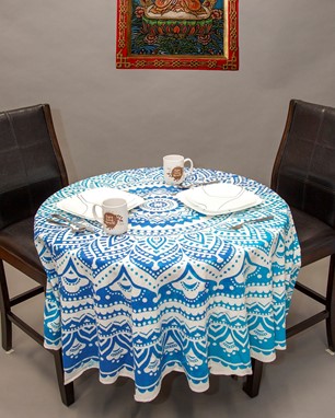 Wholesale Round Tie Dye Mandala Tablecloth from India Arts