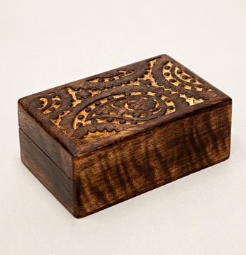 Wood Box With Paisley Design