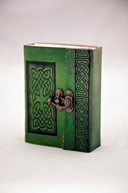 Wholesale Small Green Leather Celtic Journal from India Arts