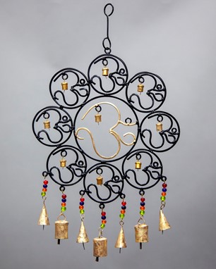 Wholesale Handmade Iron Om Wind Chime With Glass Beads
