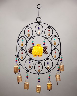 Iron Chime With Fish & Beads
