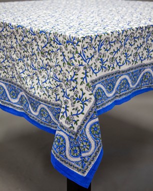 Wholesale Square Handblocked Paisley Tablecloth