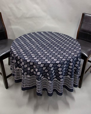 Handblocked Round Tablecloth