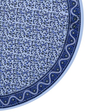 Wholesale Cotton Handblocked Floral Round Tablecloth