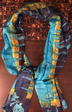 Silk Tie Dye Scarves W/ OM