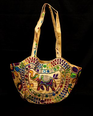 Elephant Embroidered Hobo Bag
