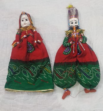 Wood Puppet Set W/ Assorted Clothing