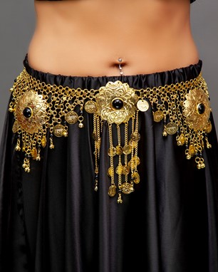 Coin Belt With Black Stones