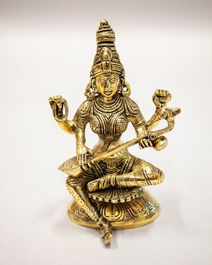 Sitting Saraswati W/ Fine Carving