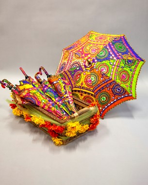 Cotton Umbrella W/ Embroidery