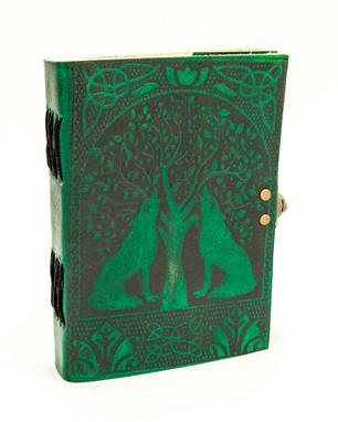 Leather Celtic Dogs Journal with Latch from India Arts