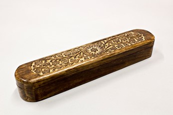 Wholesale 12 Inch Hand Carved Pencil Box from India Arts