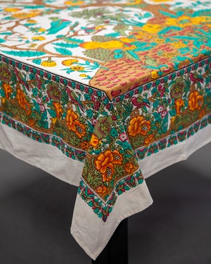 Wholesale Square Tree Of Life Cotton Tablecloth