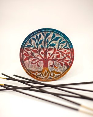Wholesale Tie Dye Tree Incense Plate from India Arts