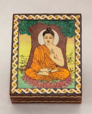 Buddha Box W/ Gem Stone Inlay
