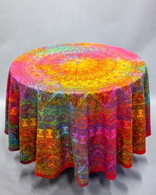 Wholesale Tie Dye Elephant Design Tablecloth from India Arts