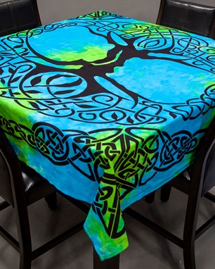 Wholesale Square Celtic Tree Tablecloth from India Arts