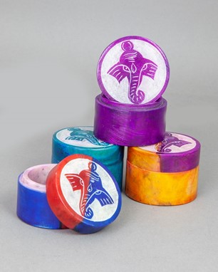 Wholesale Colored Soapstone Ganesha Box Set