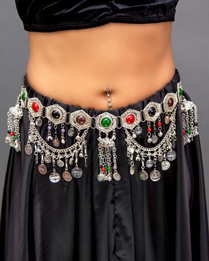 Coined Belt W/ Colored Stones