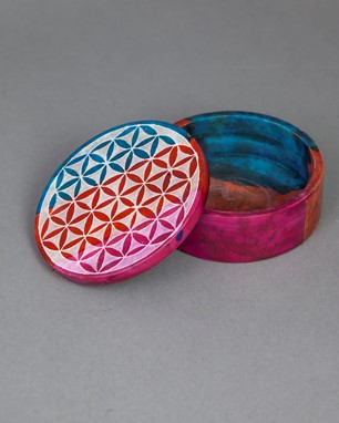 Wholesale Colorful Soapstone Flower Of Life Box