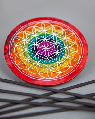 Wholesale Flower Of Life Soapstone Incense Burner Plate