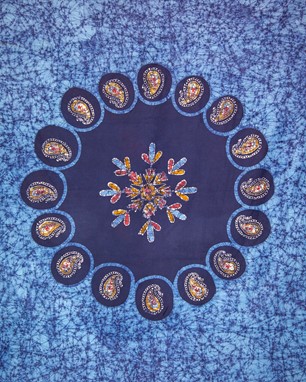 Wax Batik Floral Tapestry
