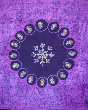 Wax Batik Floral Tapestry