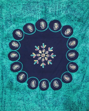 Wax Batik Floral Tapestry