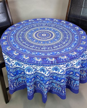 Wholesale Large Round Elephant Mandala Tablecloth from India Arts