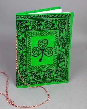 Green Cotton Celtic Clover Journal from India Arts