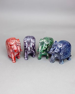 Colorful Elephant Set of 4