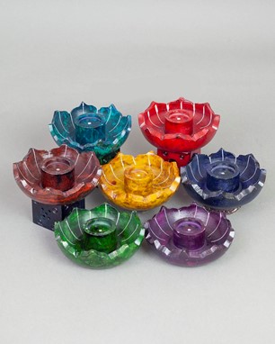 7 Chakra Lotus Plate Incense Burners