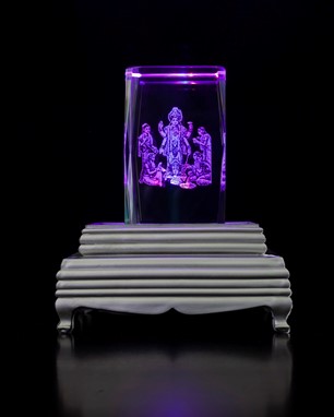 Crystal Vishnu W/ Light Up Stand