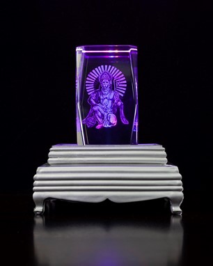 Crystal Hanuman W/ Light Up Stand