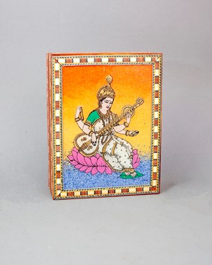 Wholesale Saraswati Wood Box with Stone Inlay