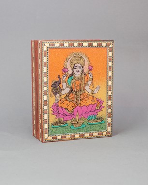 Wholesale Laxmi Wood Box With Stone Inlay from India Arts