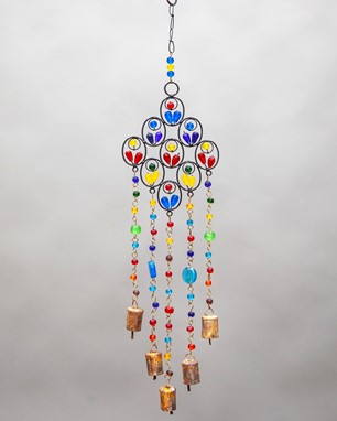 Wholesale Glass Flower Windchime W/ Beads from India