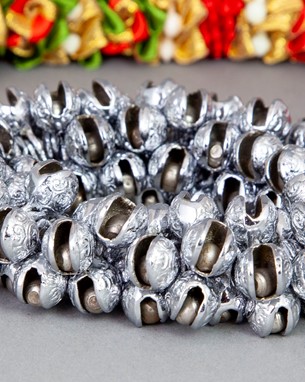 Wholesale Handmade Chrome Plated Embossed Bells from India Arts