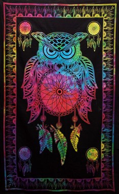 Owl Dream Catcher Tapestry