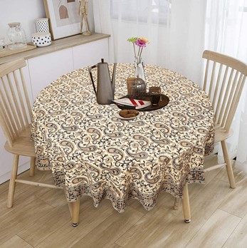 Wholesale Handblocked Round Paisley Tablecloth