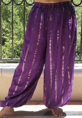 Harem Pants With Lurex Stripes